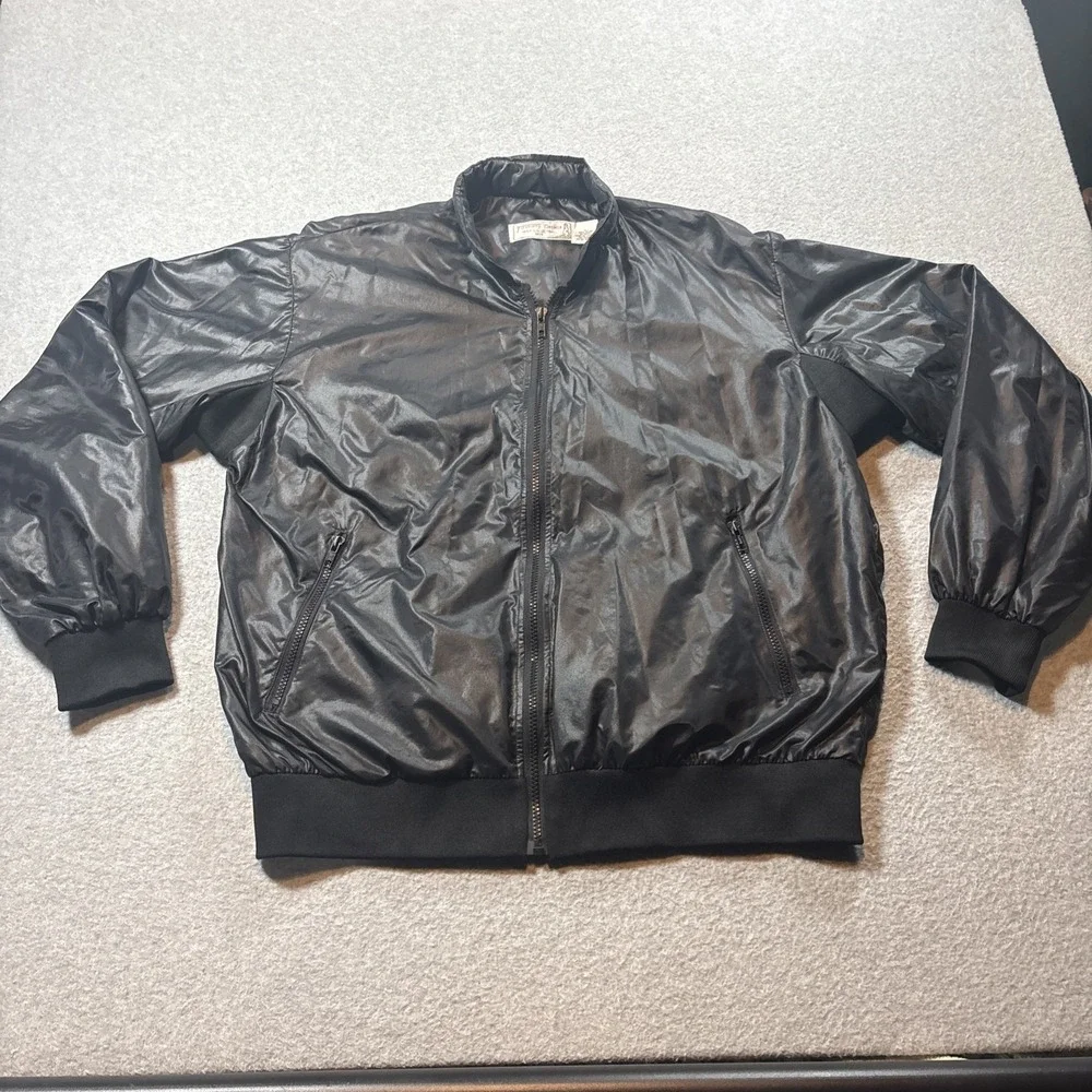 Turnburry Classics Golf 100% Nylon Black Zip Up Jacket Windbreaker Bomber Mens L